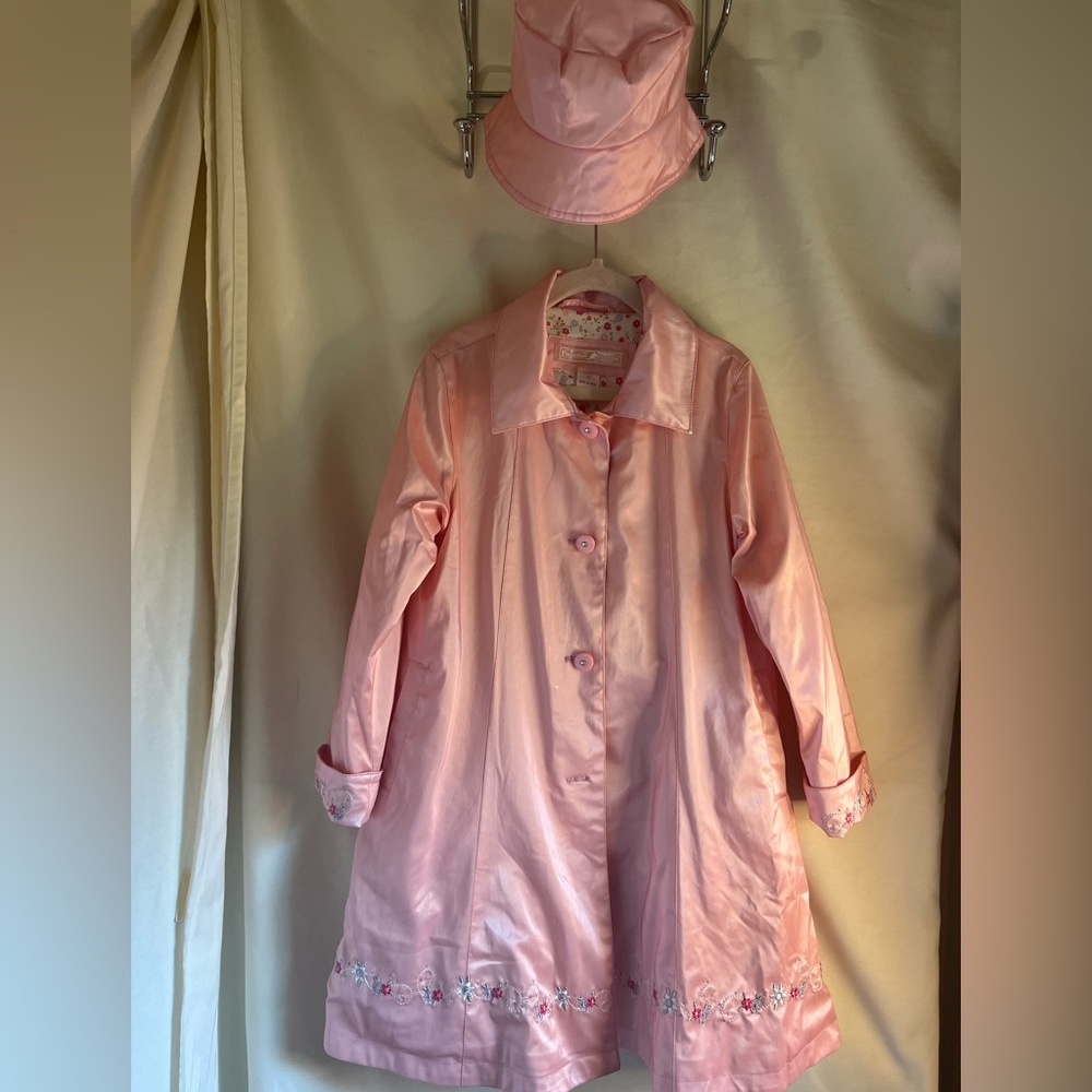 Protection System Girls 4T Pink Lined Rain jacket with matching lined hat